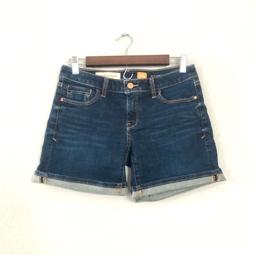 Pilcro Dark Blue Rolled Hem Denim Shorts